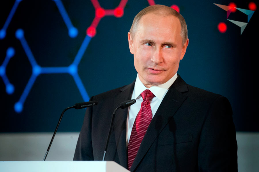 Президент РФ В. В. Путин на заседании расширенного совета Агентства стратегических инициатив